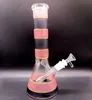 Épais Bécher Bong Verre Narguilés D'eau En Gros Coloré Bande Eau Fumer Pipe Bongs avec Downstem