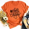 Magliette da donna Hello Autumn Shirt Maglietta autunnale I Love Top Lover Ringraziamento Tee Stagione Abiti estetici L