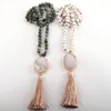 Подвесные ожерелья moodpc мода богемные племенные украшения 8 -мм натуральный камень с длинным завязкой свисы