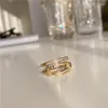 Cluster Ringen Korea Ontwerp Mode-sieraden Eenvoudige Luxe Glanzende Zirkoon Riem Gesp Ring Elegante vrouwen Opening Verstelbare Gala