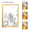 Kimetsu No Yaiba Art Painting Design 3D Night Lights LED 3 Colors Wood Photo Frame Light Bedroom Decor Lamps Anime Demon Slayer HKD230704