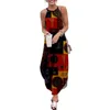 Casual jurken vrouwen maxi vintage splicing geprinte mouwloze causale zomer strandjurk sojinm sling long streetwear