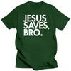 Herren-T-Shirts für Herren, Jesus rettet Bro, kurzärmelig, 2023, Sommermode, O-Ausschnitt der Männer, entwerfen Sie Ihr eigenes