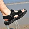 Terlik Moda Yaz Boş Zamanı Nefes Alabbe Plaj Erkek Ayakkabı Yüksek Kaliteli Deri Sandals Erkekler Su Geçirmez Boyut 38 P230717