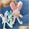 Other Festive Party Supplies Easter Rabbit Toys With Keychain Spring Event Kids Plush Gifts Cute Bunny Big Ears Stuffed Toy Drop D Dhkvs