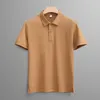 Męskie T-shirty Koszulka POLO z krótkim rękawem Luźna letnia lodowy jedwab Lekka, oddychająca, fajna koszulka z klapami