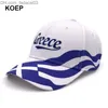 Czapki z daszkiem Koep Grosir wiosna moda czapka Bisbol Yunani Bendera Topi un Wanita Musim Panas czapka typu trucker z siatką Gadis Unisex HipHop Topi Z230705