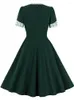 Sukienki na co dzień kobiety lato Pin Up Party Dress 2023 z krótkim rękawem Retro szata 60s 50s Vintage Rockabilly Swing Vestidos