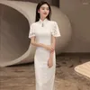 Roupas étnicas 2023 Qipao Sexy Renda Borboleta Vestido de Banquete Vestidos Estilo Chinês Elegante Cheongsams Vestido Tradicional Noiva Vestidos Longos