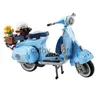 Modellbausätze Römische Holida Vespa 125 MOC 10298 Berühmte Motorradstadt MOTO Zusammengebaute Bausteine Ziegel High-Tech-Modellspielzeug für Kinder Geschenk x0705