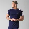 Mannen T-Shirts Raglanmouwen Side Gestreepte GYM Running Mannen T-shirt Sport T-shirts Bodybuilding Fitness Mannelijke Workout Katoen Tees Tops J230705