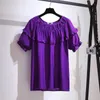 Women's Plus Size TShirt 150Kg Summer Loose Ruffled ShortSleeved Bust 165cm 6XL 7XL 8XL 9XL 10XL Fresh Top white Blue Purple 230705