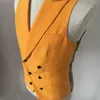 Gilet da uomo Gilet doppio petto giallo per abito da uomo slim fit Gilet personalizzato con risvolto Cusual Wedding Tuxedo Gilet 230705