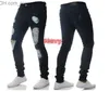 Men's Jeans Mens Solid Color Distressed Biker Cool Jeans Fashion Slim Ripped Washed Pencil Pants Men Jean Male High Street Z230711