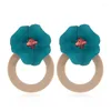 Stud Earrings Vintage Flower Earring 3 Color Statement Fashion Ethnic Boho Studing For Women Jewelry