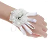 Fleurs décoratives blanc demoiselle d'honneur soeur perle mariée Bracelet main artificielle fleur poignet