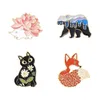 Venda imperdível Fox Bear Polar Cat Animal Broches Pin Cute Kids Broches fit Hat Mochila Clothes Broches for Women Anti-Nip Slip Prevent Buckle Privacy