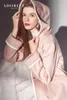 المعاطف النسائية Colombo Spring Long Sleeve Cashmere Cashmere Pink Coated مع زر