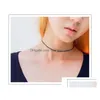 Chokers Partihandel Svart rep Halsband Mode Kvinnor Enkelt Statement Halsband Choker För Dam Accessoarer Smycken Drop Delivery Pe Dhflh