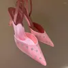 Dress Shoes 2023 Summer Brand Pointy Women Sandals Fashion Simple Backless Heels Elegant Sexy For Party High