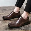 Men's Derby Leather Shoes Brand Classic Comfortable Fashion 2023 Top Quality Shoes Men Business Office Male Dress Lether Shoes