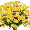 Decorative Flowers 4 Bundles Outdoor Artificial Daisies Shrubs Faux Plastic Greenery For Indoor Outside Hanging Stem