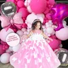 Outros artigos para festas de eventos 128 pçs rosa rosa vermelho prata discoteca arco alumínio dado balão guirlanda kit arco meninas aniversário chá de bebê decoração casamento 230705