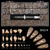 Nail Glitter Luxury Shiny Diamond Art s Crystal Decorations Set AB Glass 1pcs Pick Up Pen In Grids Box 21 Shape 230704