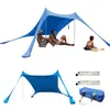 Overige Sportartikelen Outdoor Strandtent Zon Onderdak Camping Shades Tenten Winddicht Luifel UPF50 Draagbare Familie Voor Bea 230704