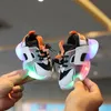 Sneakers 23yearold Boys Girls Shoe Childrens 16yearold Korean Version Sports Leisure Outdoor Shoelace LED Light Shoes Kids Shoe 230705