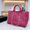 2023 oversized beach bag Women Luxury Handbags Designer Beach Bag Fashion Knitting Shoulder Large Tote With Chain Canvas brand bag