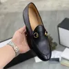 Designer krokodil loafer herrskor fyrkantig tå guldtonad detalj loafers sport fritid Körskor Bekväma läder Män Klänning Sko a6