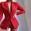 고품질의 새로운 패션 디자이너 블레이저 재킷 여성의 급상승 어깨 싱글 버튼 블레이저 외부 착용 201002