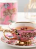Тумблеры творческая розовая кость в Китае кружка леопарда леса хепах керамическая кофейная чашка молочная вода послеобеденной чайная вечеринка пить домашнюю посуду 230705