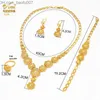 Pendant Necklaces ANIID Indian Bride Jewelry Set Dubai Necklace Earrings Women's Wedding 24k Gold Plated African Jwellery Bridesmaid Party Gift Z230706