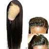 Brazilian 100 perucas de cabelo humano reais 13x4 Remy renda reta frontal humano para mulheres negras peruca de 28 polegadas 1504084743