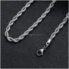 Catene m in acciaio inossidabile collane a catena a corda attorciglia