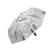 Umbrellas Manual Umbrella Male Painting Newspaper Pattern Black Coating Folding Umbrella Sun Umbrellas Male Man Windproof Parasol R230705