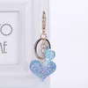 Keychains Fashion Stereo Key Ring Creative Mobile Phone Car Pendant Keychain Transparent Heart-shaped Cute Love Bag Charm