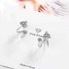 Stud Earrings BABYLLNT 925 Sterling Silver With Zircon Crystal Heart Shaped Rotating For Women Fashion Jewelry Gifts