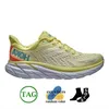 Hoka Bondi 8 Clifton Athletic Shoes Runner Hokas Carbon x2 Triple Negro Blanco Naranja claro Diseñador deportivo Hombres Mujeres Entrenadores Estilo de vida Absorción de impacto dhgate 36-45