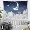 Tapisseries Nuages Étoiles Lune Tapisserie Voie Lactée Thème Galaxie Dramatique Super Rêve Cloudscape Tapisserie Murale Pour Chambre d'enfant