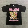 Мужские футболки Мужские женские футболки Hellstar Cartioon Beauty Print Top Tee Casual Fashion Pink Hellstar футболка T230705