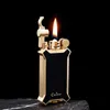 New Kerosene Retro Old-fashioned Personality Double-sided Electroplating Resin Lighter High-end Gift Men's Father 4NAD No Gas