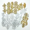 50Pcs gold Floral Costume Trims Iron On sew on Embroidery Patch Lace Applique DIY256N