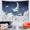 Tapisseries Nuages Étoiles Lune Tapisserie Voie Lactée Thème Galaxie Dramatique Super Rêve Cloudscape Tapisserie Murale Pour Chambre d'enfant