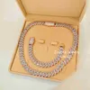 Gioielli firmati Oro rosa e oro bianco color argento 925 Baguette Diamond Miami Cuban Link Chain Iced VVS Moissanite Men Collana