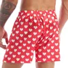 Kalesony Sexy Love Heart Print Miękkie bokserki Kalesony Bielizna męska Gejowskie szorty na co dzień Odzież plażowa Lekkie luźne spodnie typu lounge 230705