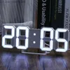 Väggklockor Nordic Home Vardagsrumsdekoration 3D Stor LED Digital Väggklocka Datum Tid Elektronisk Display Bord Väckarklocka Vägg Heminredning Z230705