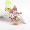 Keychains EASYA 2 Styles Lovely Mouse Keychain Full Crystal Animal Keyring Holders Women Bag Accessories Car Key Chain Jewelry